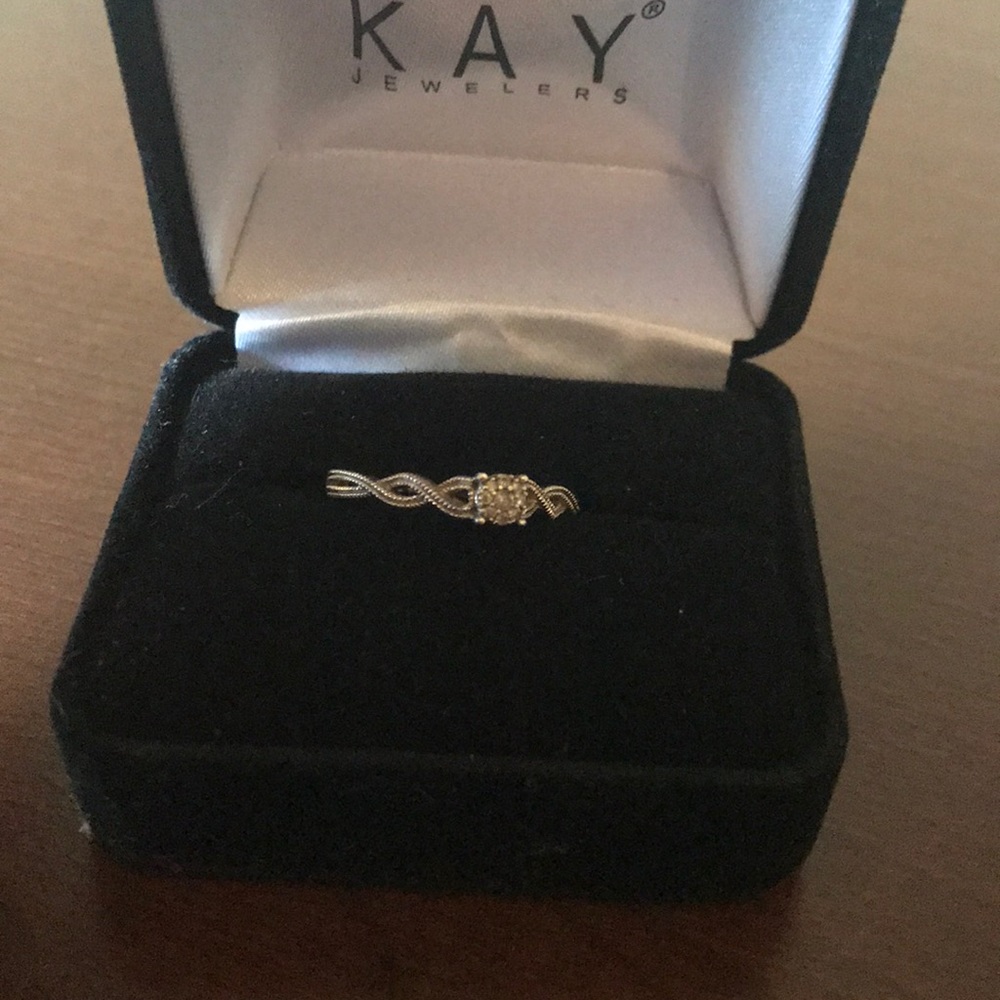 Sterling silver and little diamonds ring